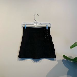 Velvet mini skirt